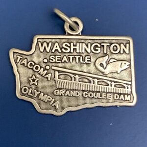 .925 State of Washington Sterling Silver Jewelry Charm #Seattle #travel #adventu